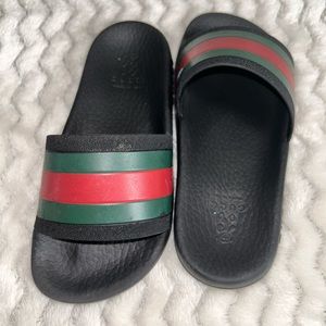 Gucci Kids open toe Slip-on Slides - Black/Multi Color